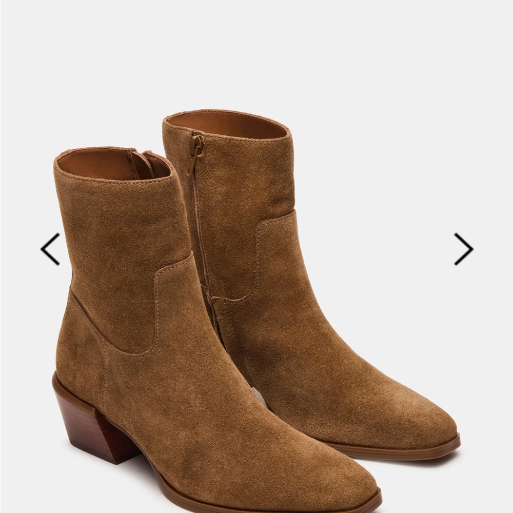 Steve Madden Daney Taupe Suede Ankle Booties